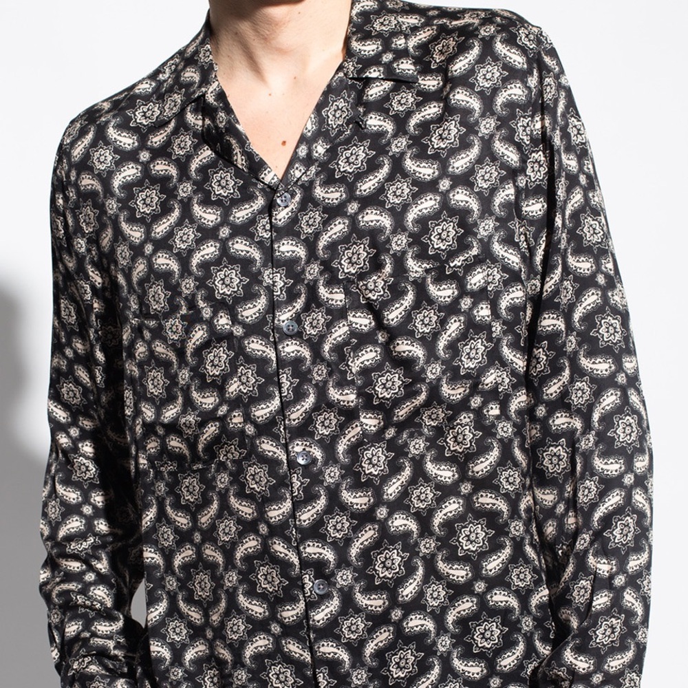 All Saints - Mitte Paisley Print Relaxed Fit Button Down Camp Shirt